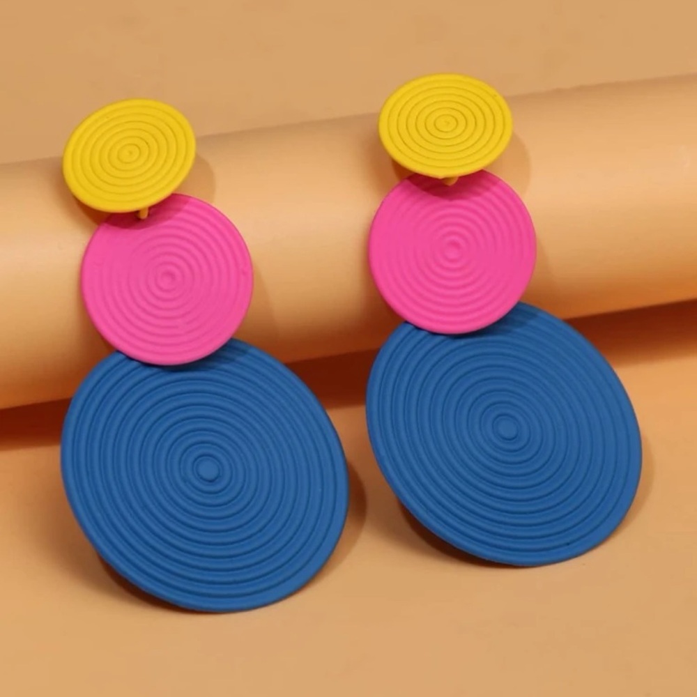 Tiered‎ Round Drop Earrings